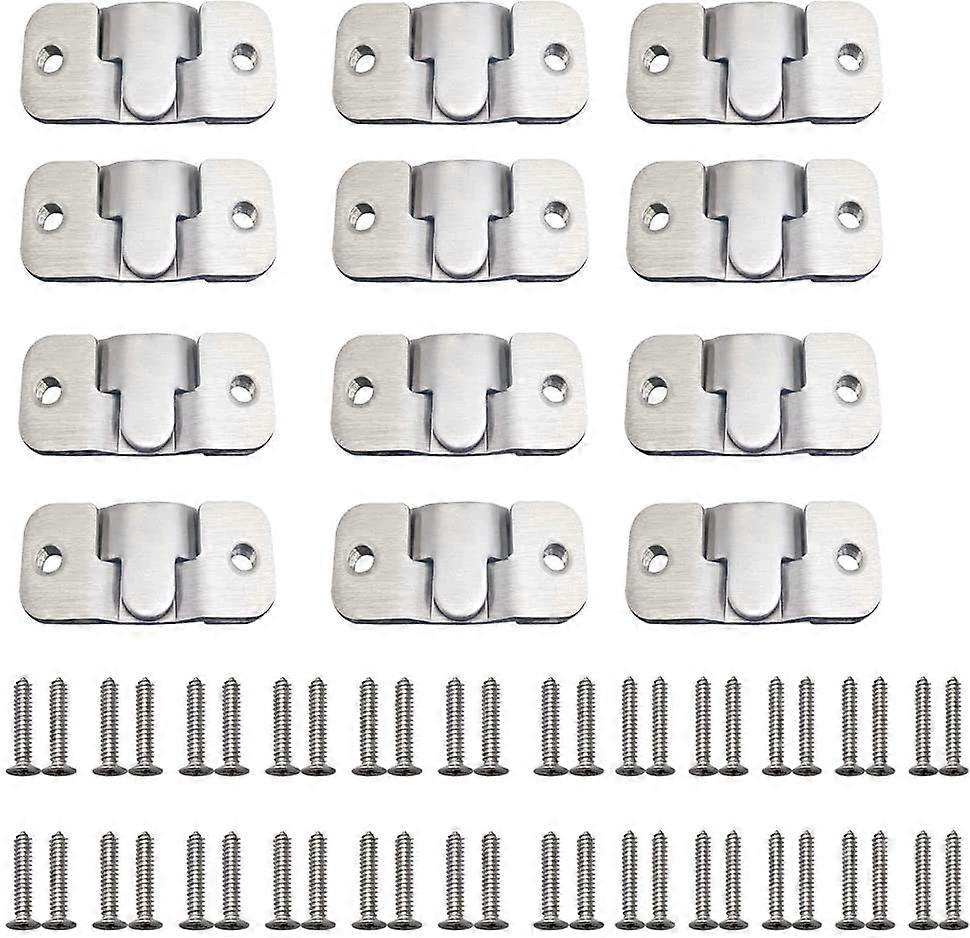 24 Pieces Sofa Furniture Connector, Embedded Concealed Mounting Bracket With 48 Screws, Stainless Steel Wall Hardware Buckle