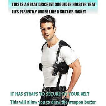 Holster Tactique En Cuir Pour Arme à Feu – Compact, Noir – Ambidextre – Neuf