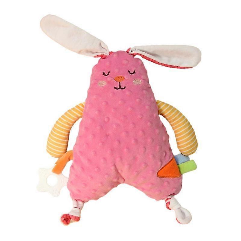 Teething Blanket Toys Plush Toy Blanket With Teether Cute Stuffed Animals For Sensory Play Soft Plush Toys For Sleeping For