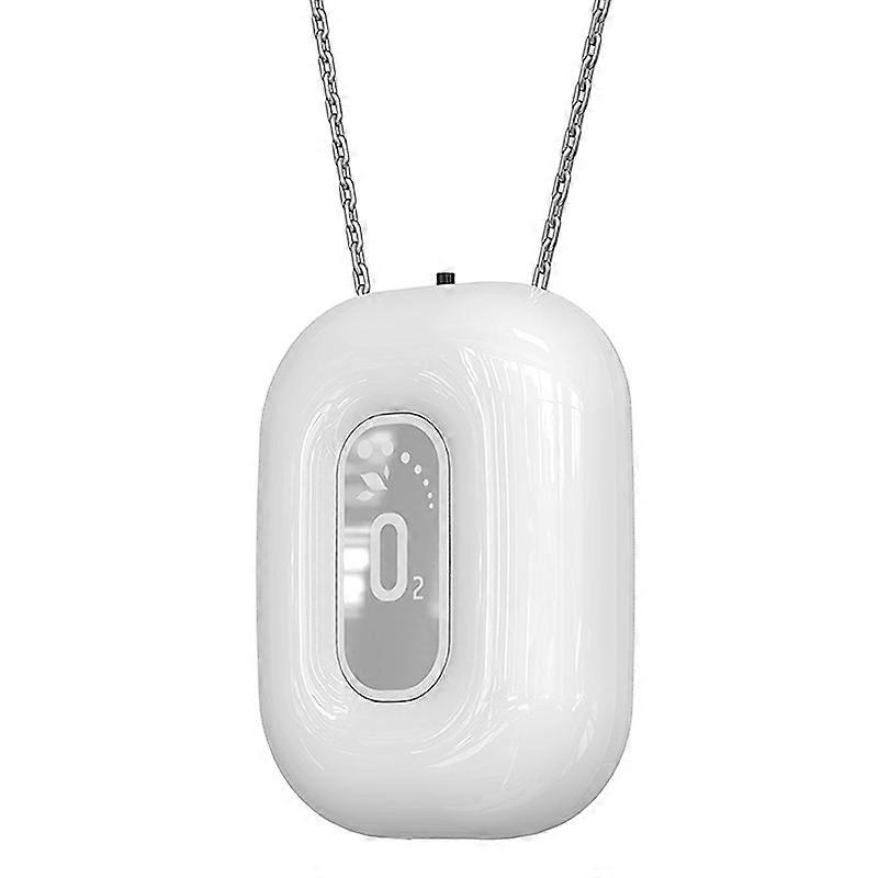 Fashionable Personal Wearable Mini Portable Negative Ion Necklace Hanging Neck Air Purifier Ionizer Generator White