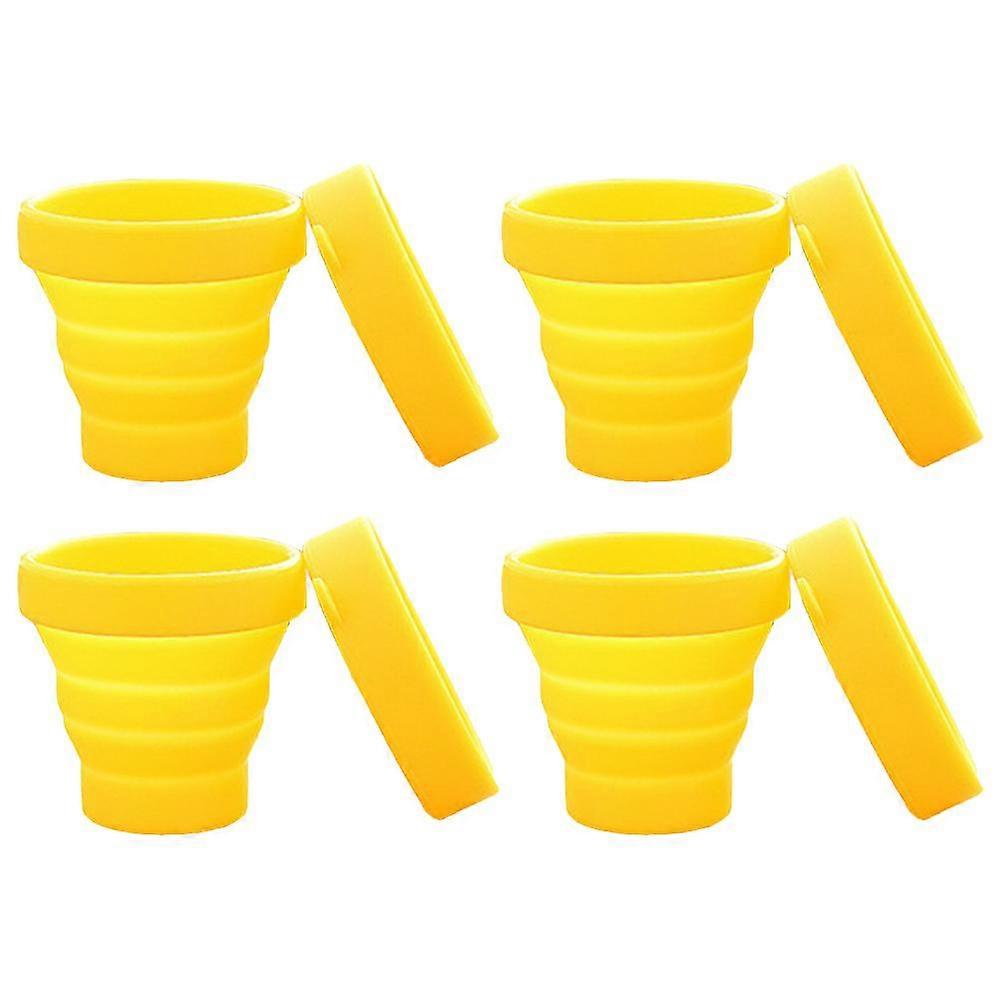 Collapsible Cup Compact Silicone, Reusable Food Grade Folding Mug with Lids, Expandable Retractable
