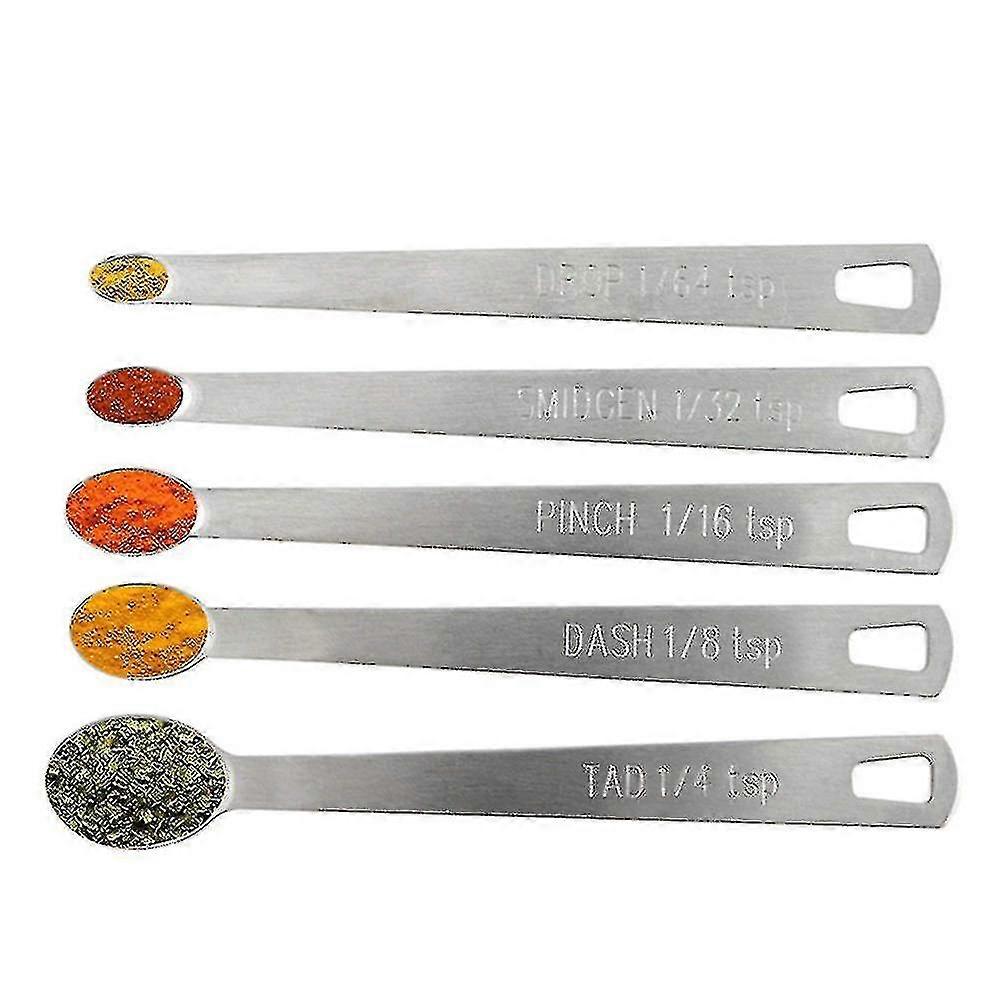 Set von 5 Edelstahl Mini Messlöffel Backen Tools_fa-1