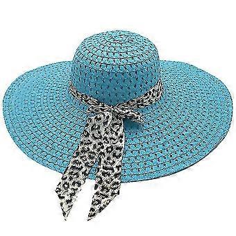 Womens Sun Straw Hats Wide Brim Sun Floppy Summer Bowknot Caps