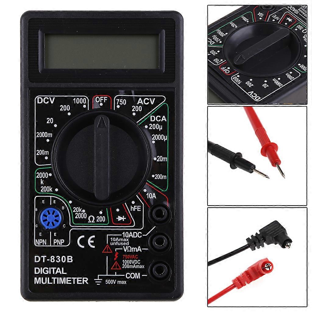  DT-830B Multimeter LCD Auto Range Digitales Voltmeter Ohmmeter Volttester
