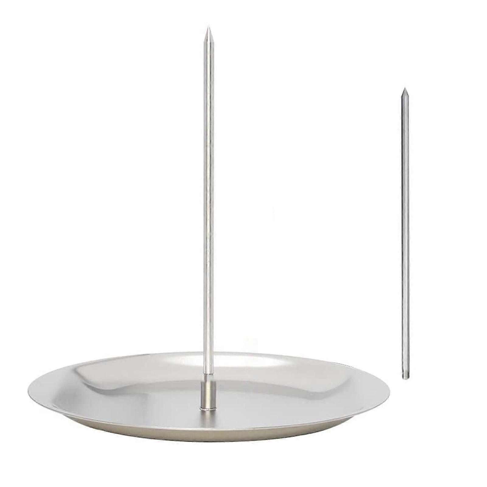 Al Pastor Skewer Vertical Skewer for Tacos Kebabs with 2 Removable Spikes 8 Inch Shawarma Rack Moisture-retaining Grill Pan BBQ Grilling Accessory