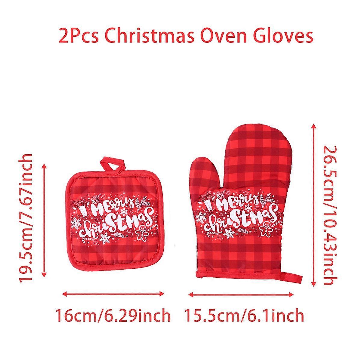 Christmas Oven Gloves Santa Claus Merry Christmas Decorations For Home 2024 Navidad Natal Cristmas Xmas Gift Happy New Year 2025