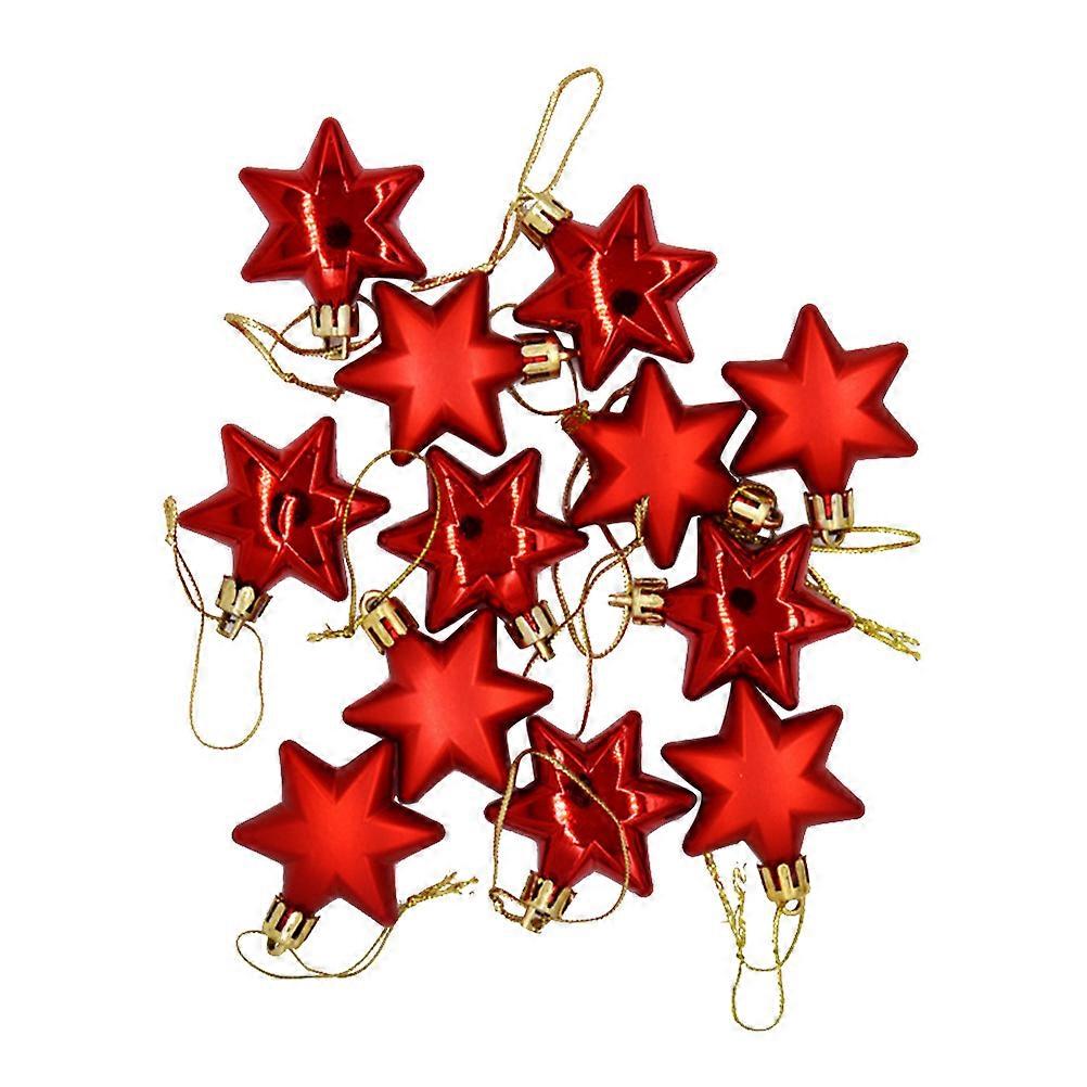 24 st julkrubba prydnader stjärna julgran hängsmycke jul plast prydnad julstjärna dekorationer