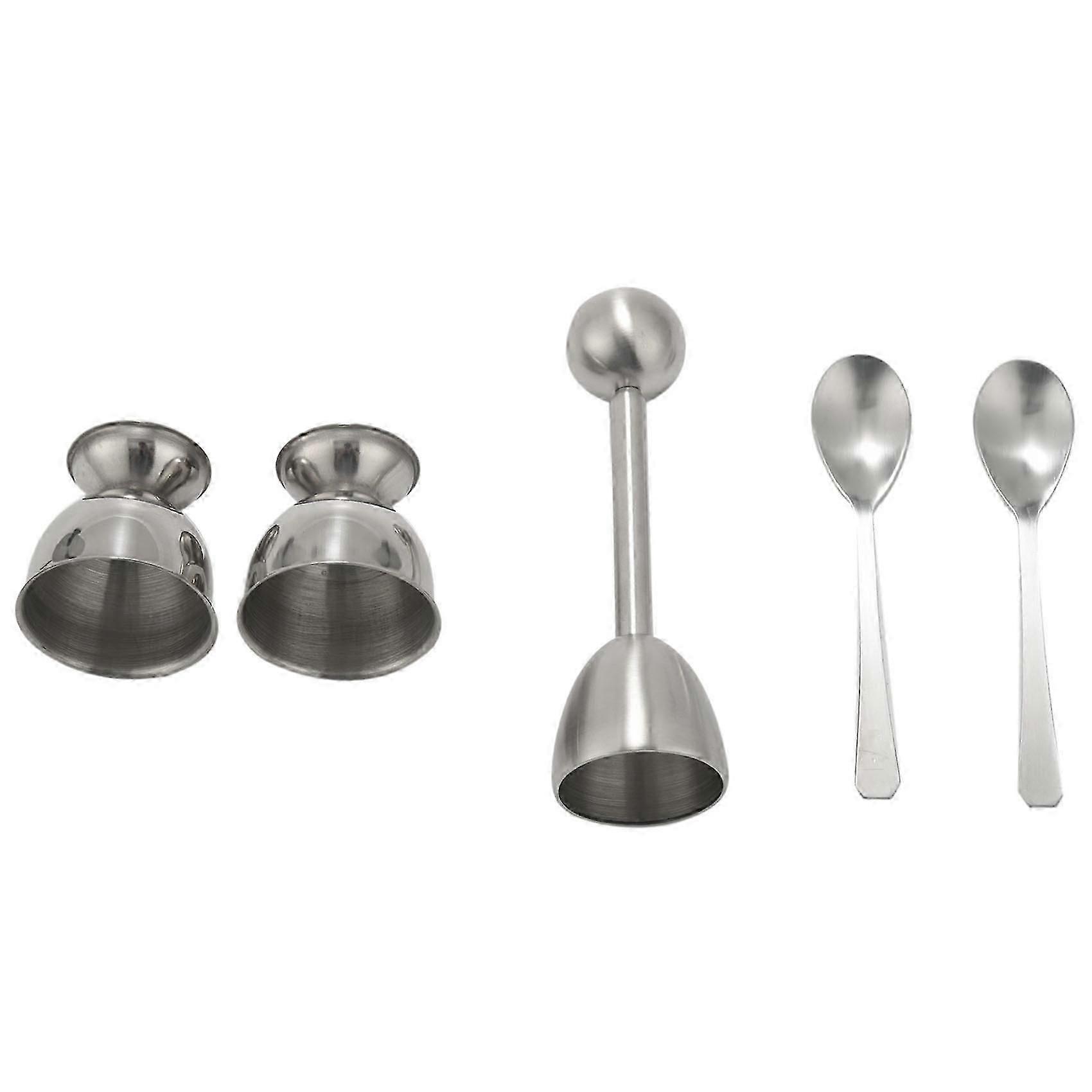 Egg Cracker Topper Set  Soft Hard Boiled Eggs Separator Tool  Include Spoons and Cups-Shell Remov