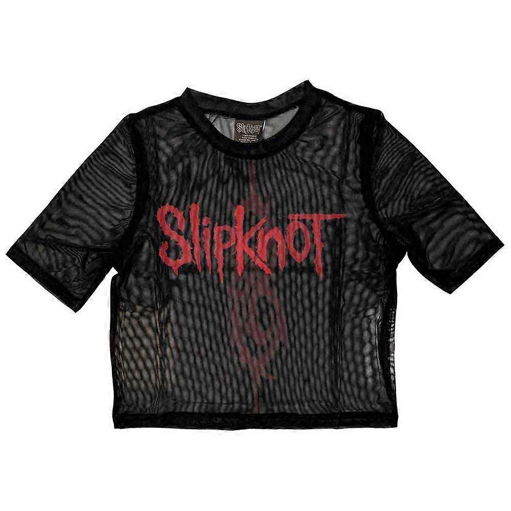 Slipknot Band Logo Mesh Crop Top