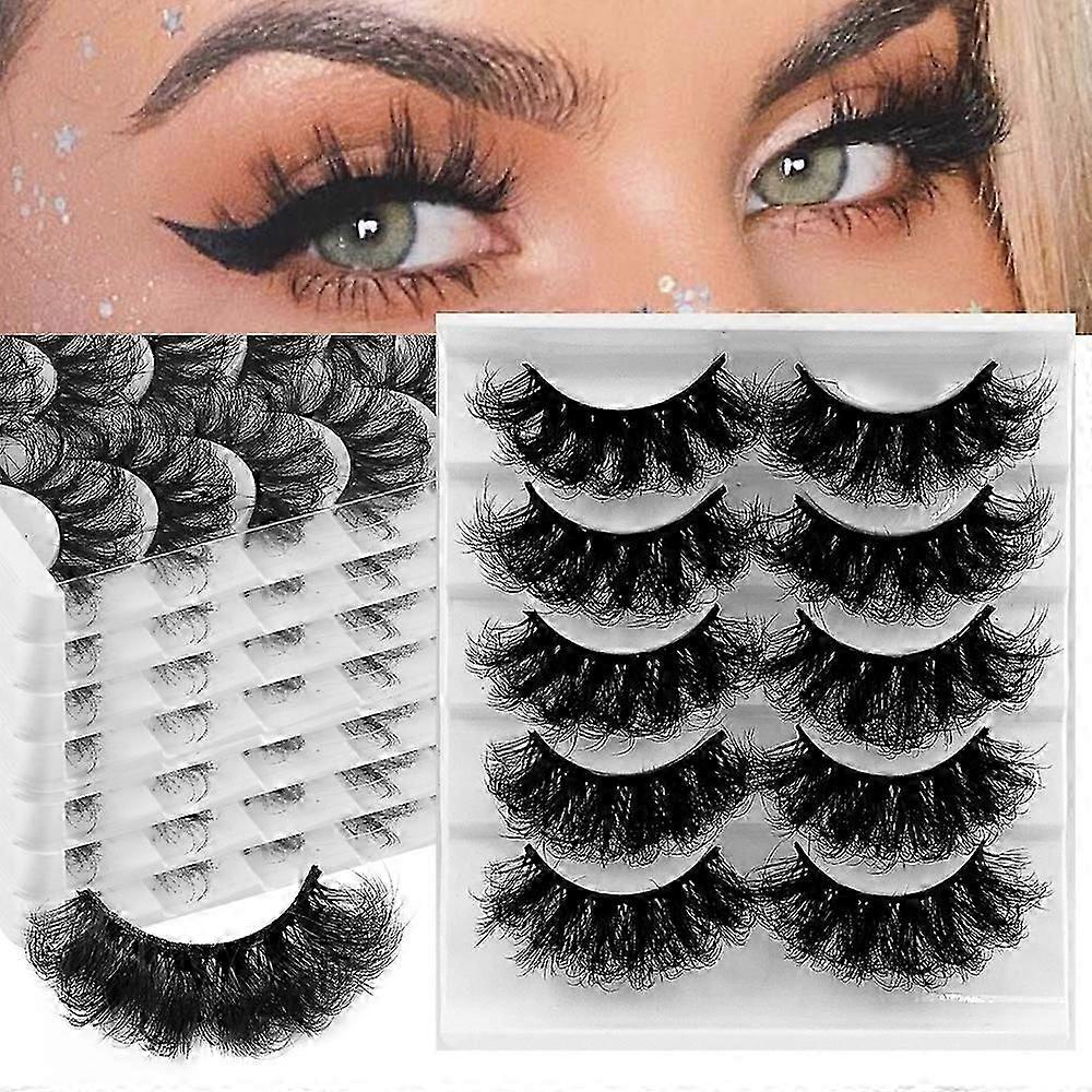 5 pairs of thick eyelashes, curved and fluffy false eyelashes, imitation mink eyelashes, 2024 new