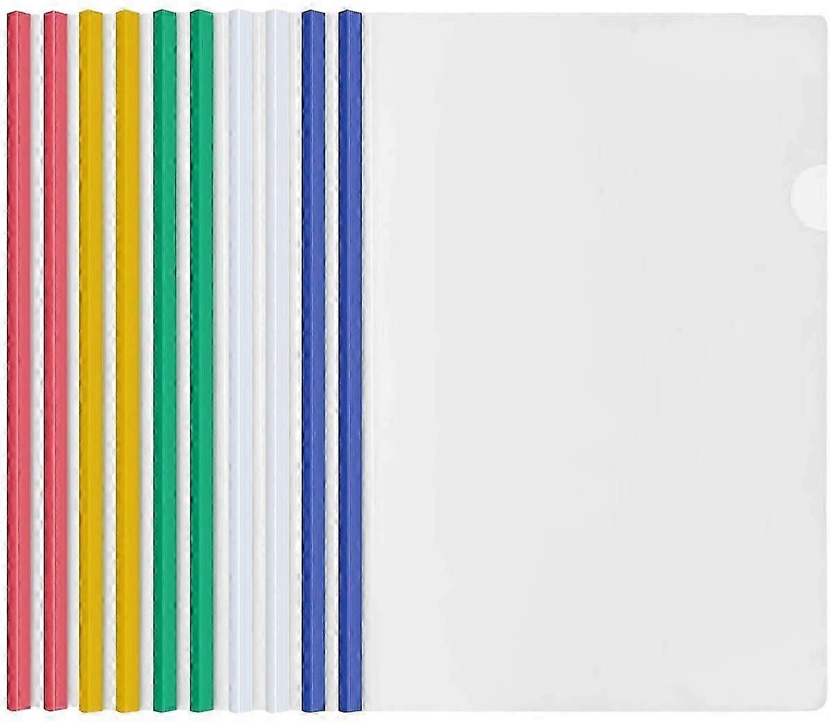 10 Sheets Transparent A4 Sliding File Folder with Sliding Bar Binding, Plastic