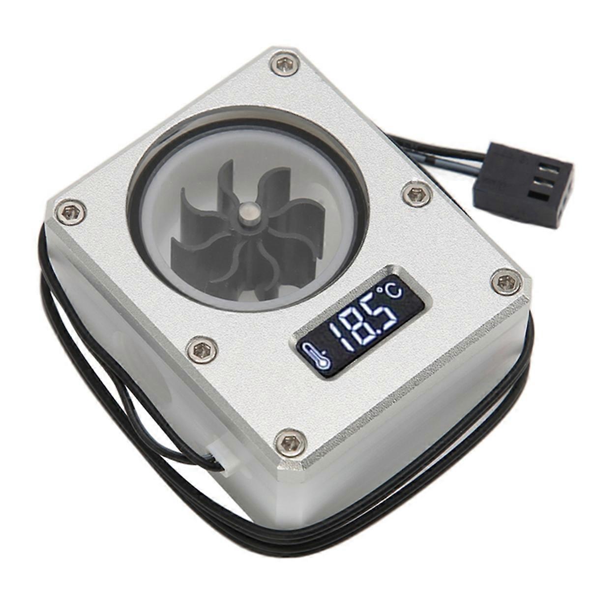 PC Water Cooling Flow Meter Indicator 12V Small 3pin Interface G1/4 Thread Pom Rustproof Computer Flow Meter Silver