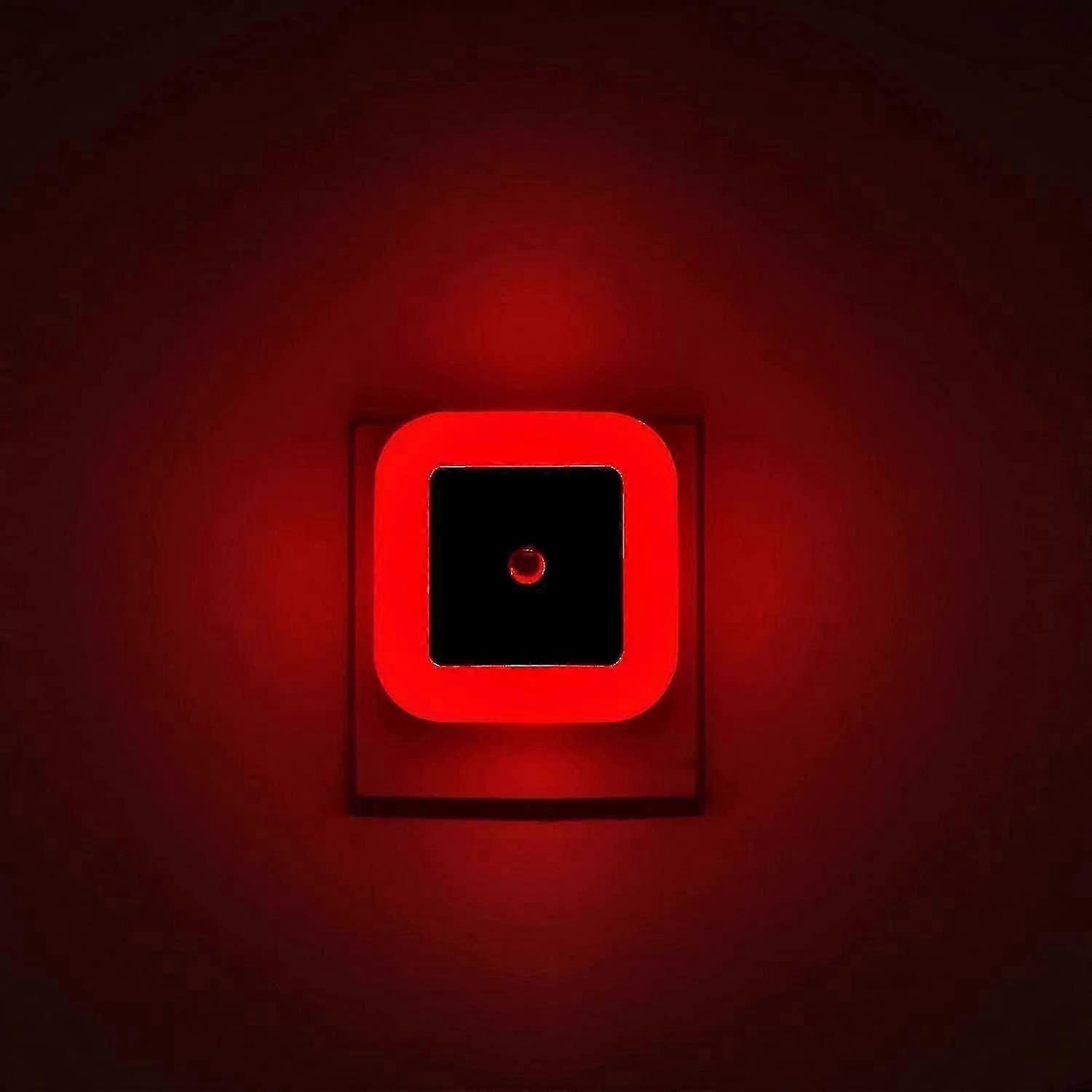 [ Pack Of 4 ] Red Night Light, Plug In Led Wall Lamp With Dusk To Dawn Sensor, Auto On/off - Perfect-XinHan