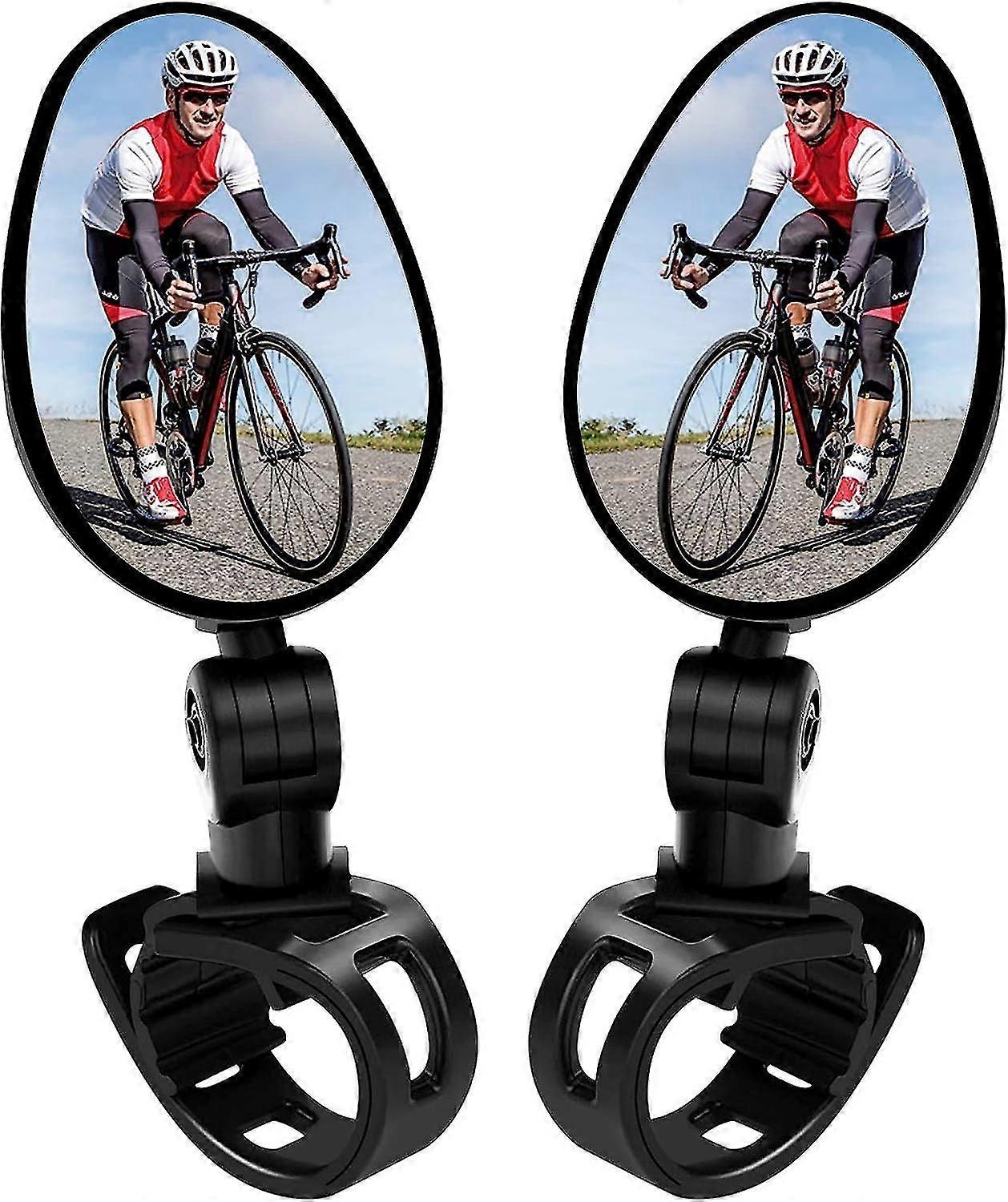 2 Pack Bicycle Mirrors Universal Mini 360 Rotaty Rear View Camera Handlebar Glass Mirrors For Bike Bicycle Ebike Scooter Left And Right Handlebar Sid