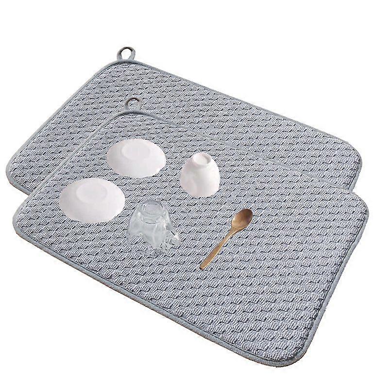 Absorbent Quick-drying Three-layer Draining Mat Kitchenware Tableware Water-filtering Drying Mat Household Kitchen Placemat