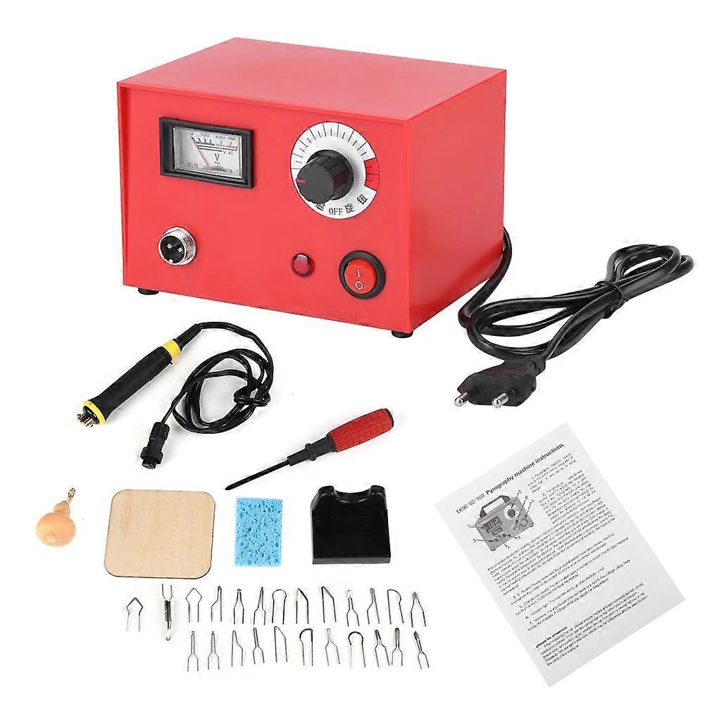 50W Pyrography Pen Machine Kit Set Wood Crafts Burning Tools (EU220V)