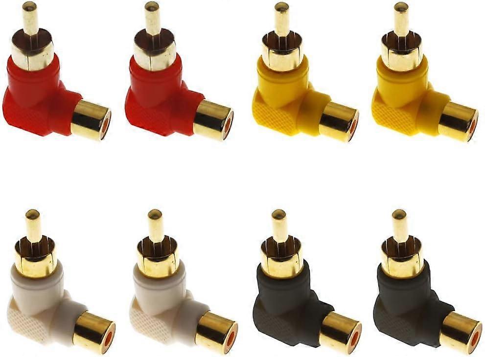 Gold Plated RCA Connectors, 90 Degree Adapters