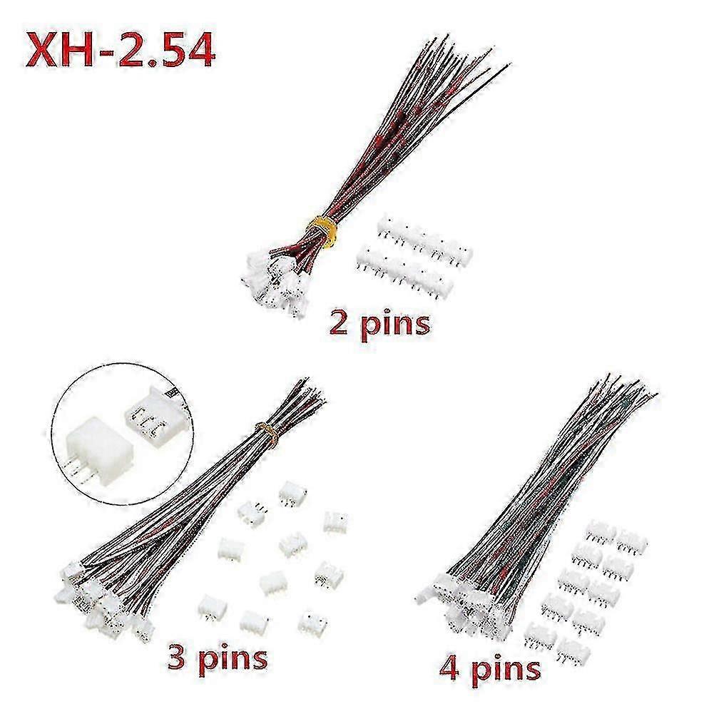 10 σύνολα Jst Xh2.54mm συνδετήρας καλωδίων καλωδίων 2pin / 3pin / 4pin αρσενικό θηλυκό Pl