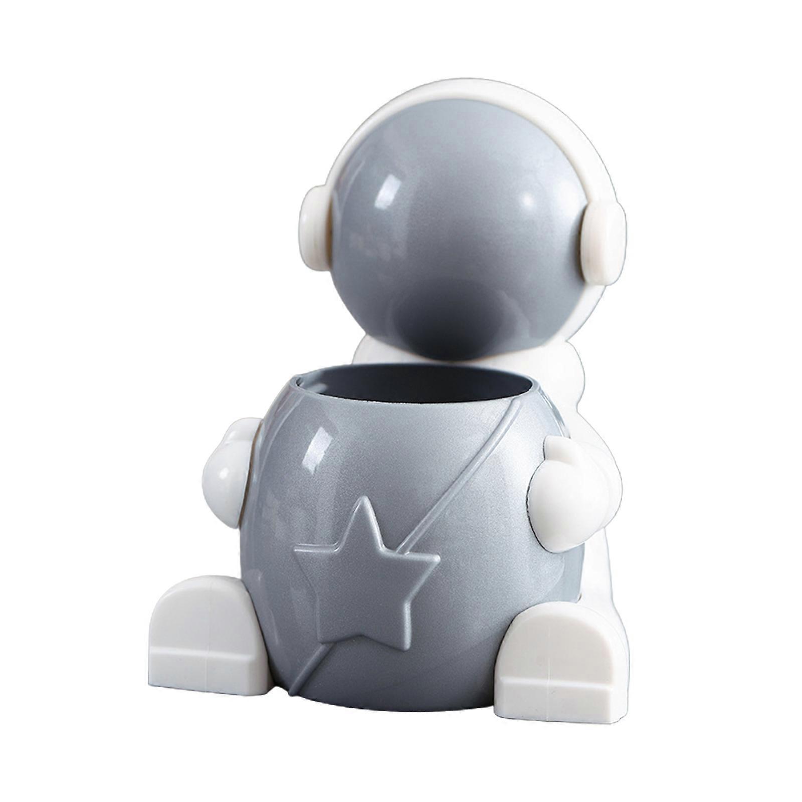 Astronaut Pen Holder Desktop Storage Box Container Collection Boxes for Stationery Pen Colorful Pens Collection Supply  silver
