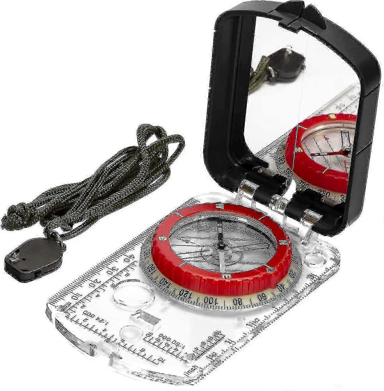 Orienteering Map Compass -sighting Mirror Compass With Adjustable Declination,clinometer And Led Light For Hiking, Camping,orienteering,hunting,global
