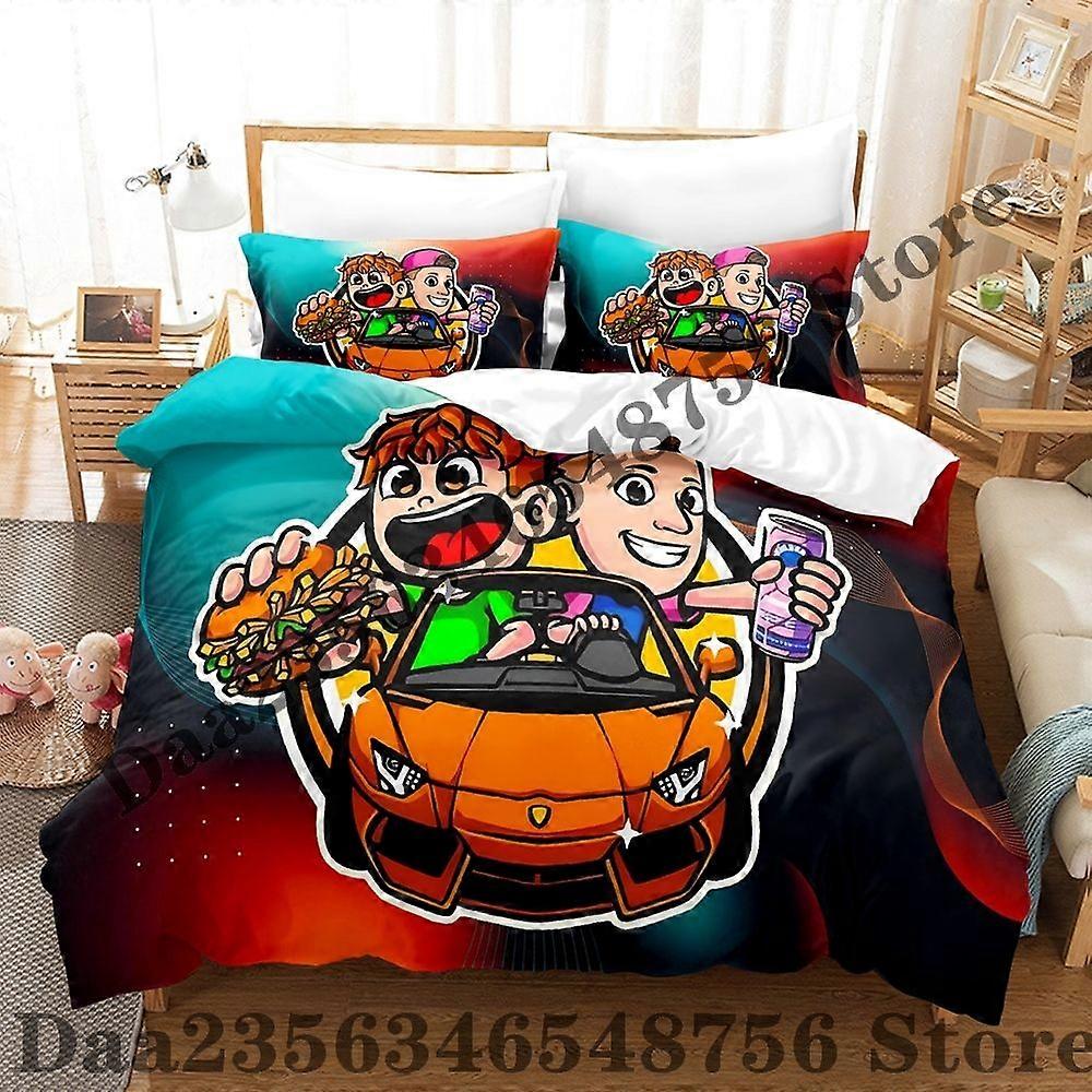 v742 ملاءات السرير Burgerpommes icrimax مجموعة سرير مزدوجة كاملة كوين بحجم كينغ مجموعة لحاف غرفة نوم للأطفال للبالغين مجموعة ملاءات سرير أنيمي 3 بيك