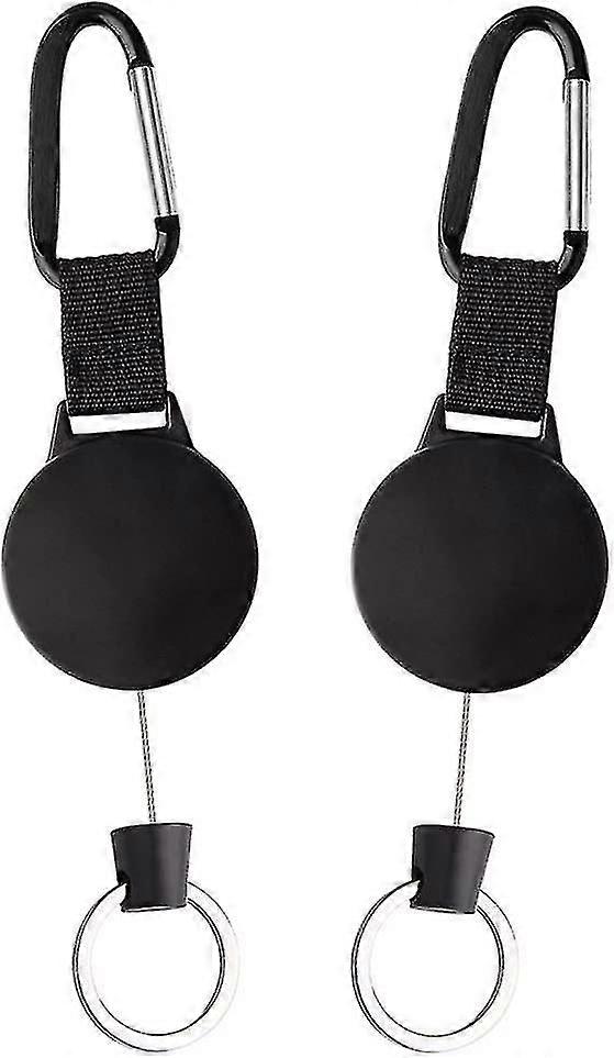 2 Pieces Extendable Keychains Heavy-duty Keychains With Retractable Key Chain Yo-yo Key Roll With 100 Cm Steel Wire Rope