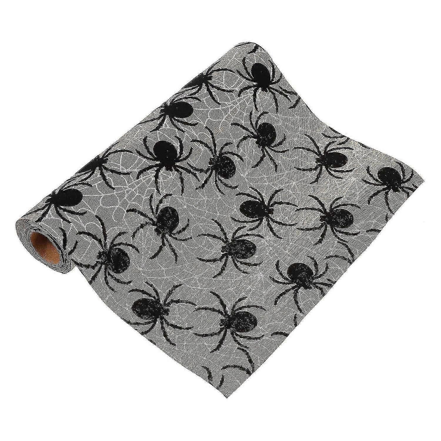 1pc Halloween Spider Table Runner Halloween Spider Mantel de lino Mantel