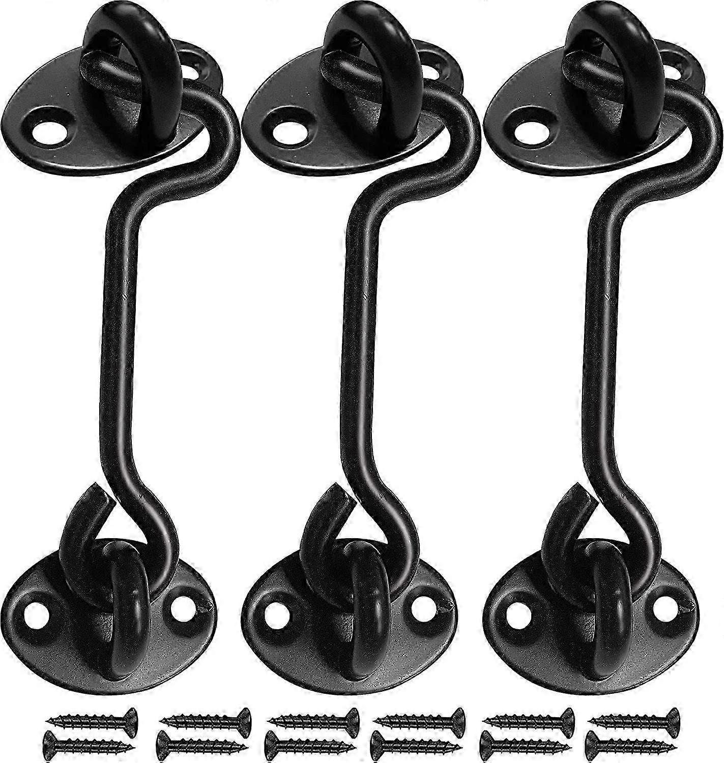 Hook and Eye Latch - 3Pcs 75mm Cabin Hook Gate Hook Lock