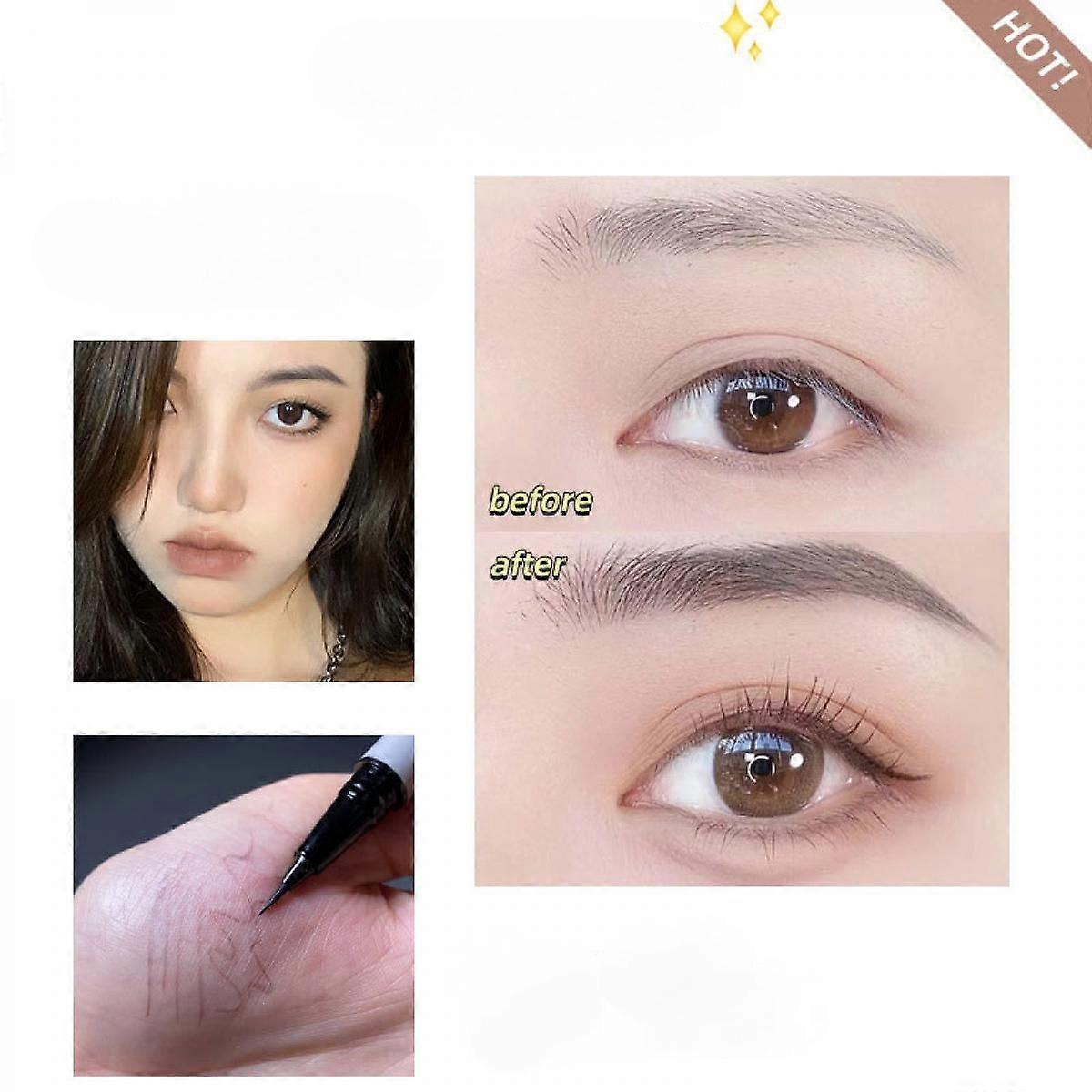 Micro Eyebrow Pen Kit, Eyebrow Tint Pencil With Precision Micro-brush Tip Applicator Create Natural Looking 3D Brows