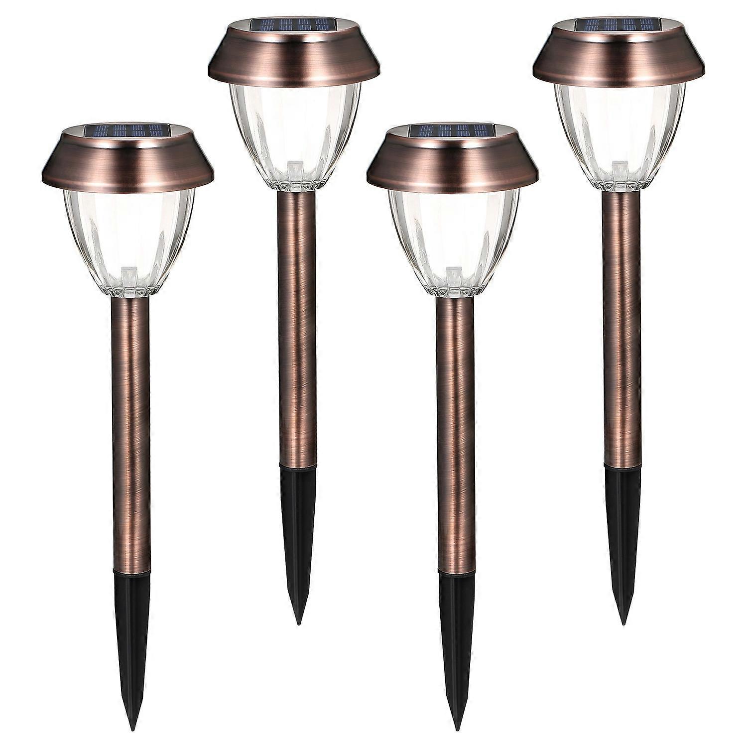 4 PCS Solar Powered Energy LEDs Lawn Light Spike Lamp Sensitive Light Control/ IP44 Water Resistance