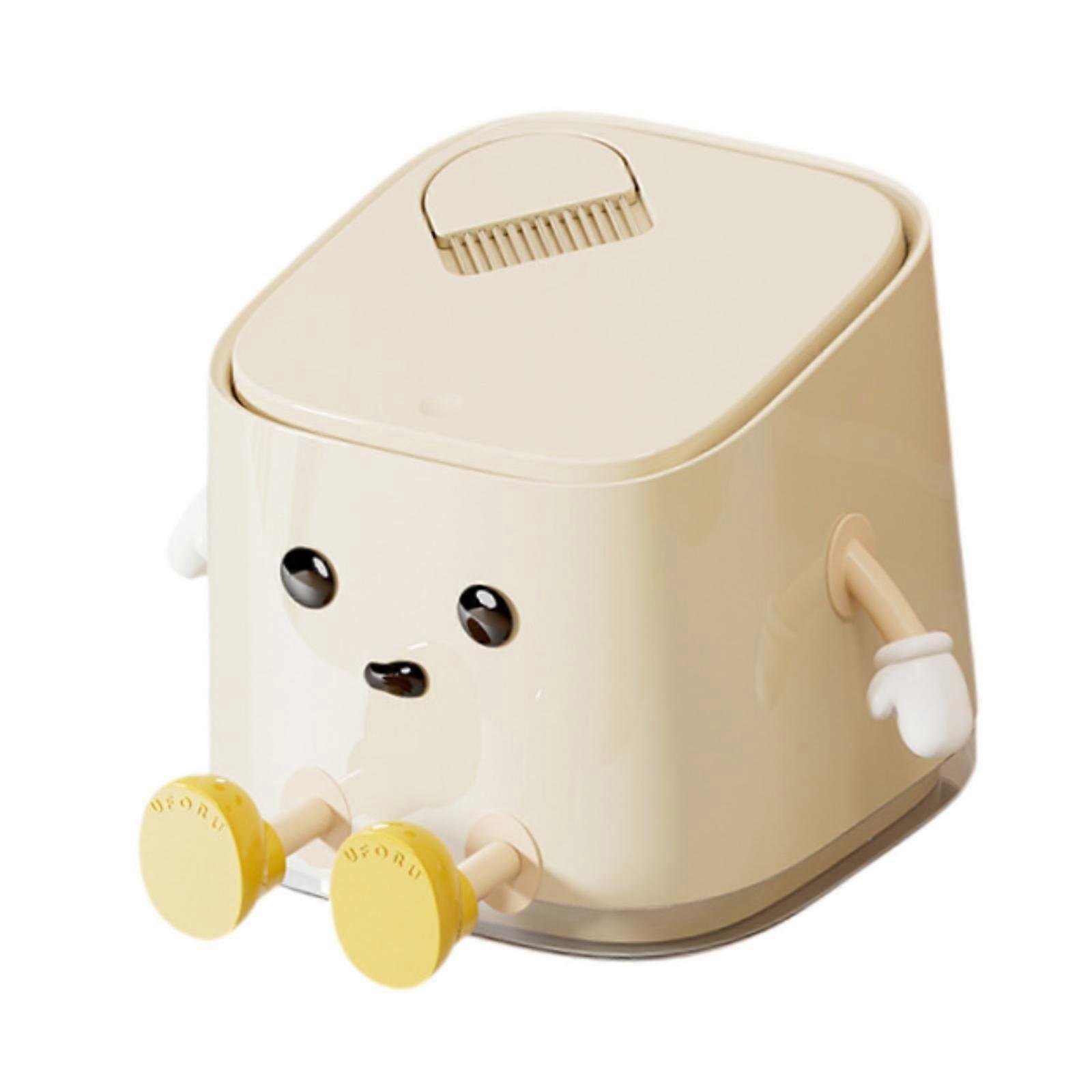 Desktop Trash Bin Cute Small Storage Bucket for Coffee Table Office Tabletop Sitting