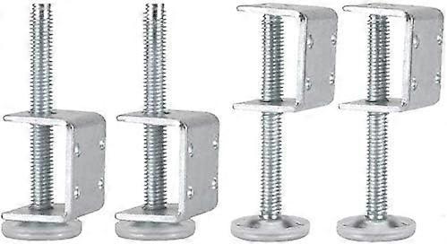 4 Pack Adjustable U-Bracket Leveler, Heavy Duty M10 Thread Furniture Leg Leveling Leg with U-shaped Plinth Bracket