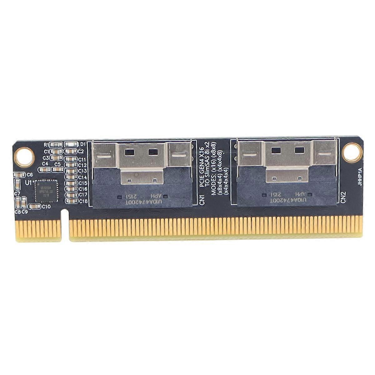 2Port SlimSAS 8i X2 to PCIe 4.0 X16 Expansion Card PCI-E 4.0 16x to SlimSAS 8i X2 SFF8654 Graphics