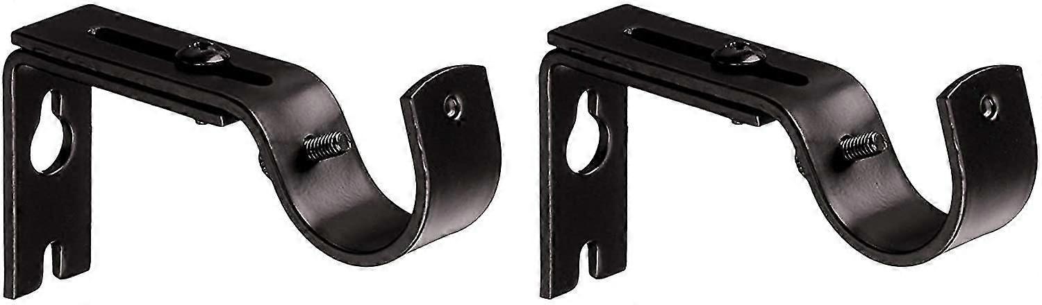 Adjustable Curtain Rod Wall Bracket Hooks, Set Of 2, Bronze