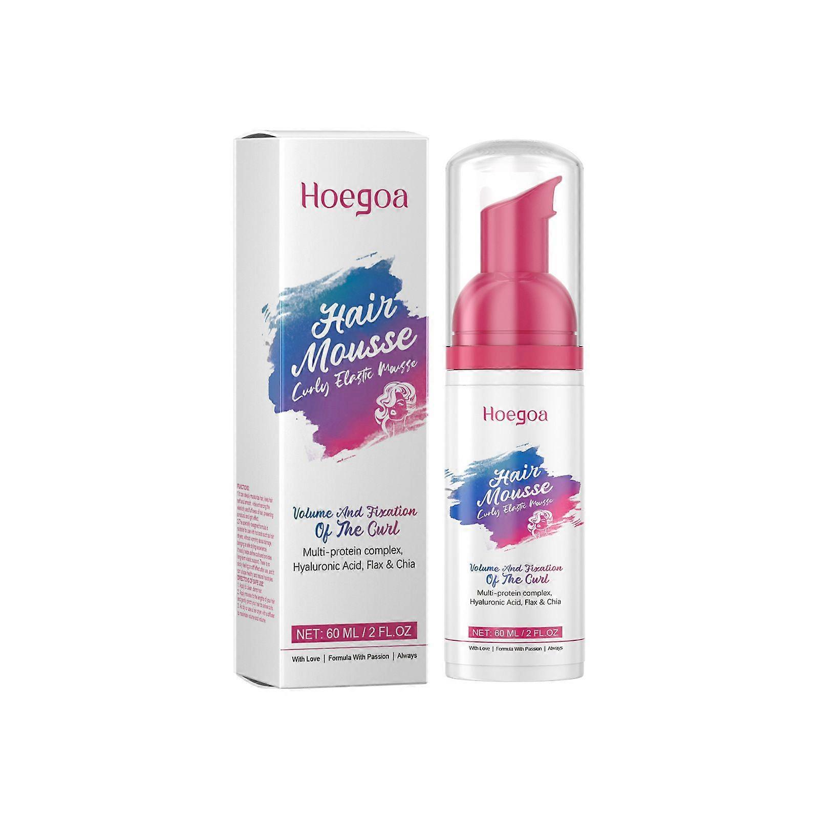 Hoegoa Cabelo Encaracolado Mousse Elástica Hidratante Cabelo Cacheado Modelagem Luz Fofa Refrescante Suporte Cuidados com o Estilo do Cabelo