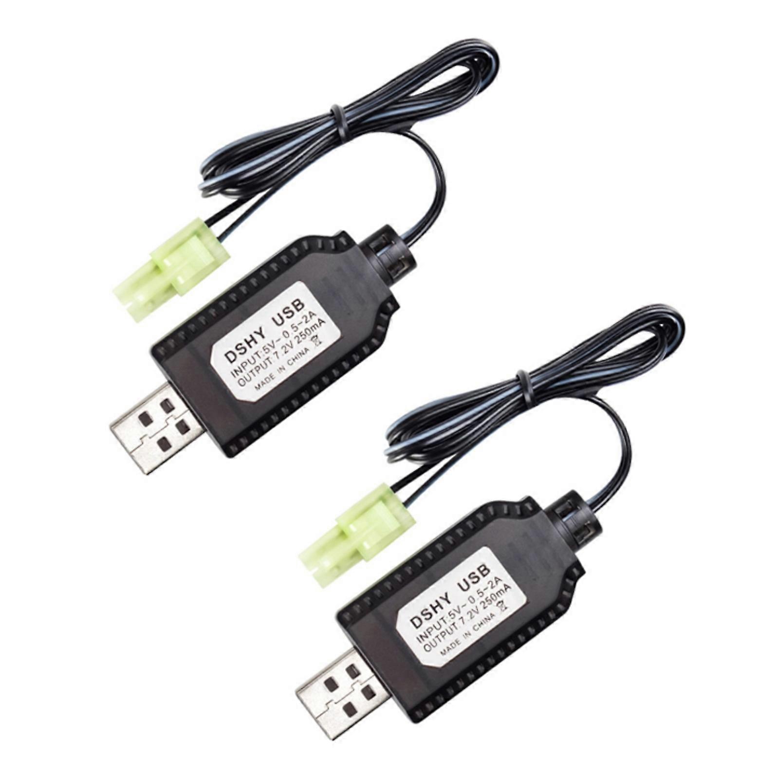 2Pcs 7.2V USB Charging Cable for JST/SM2.0 2P Plug for Old Version Excavators and Vehicles
