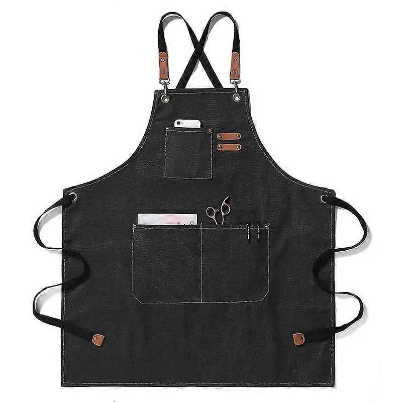 Comfortable Thin Kitchen Aprons for Woman Men Chef Work Apron for Grill Restaurant Bar Shop Cafes Beauty Nails Studios Uniform
