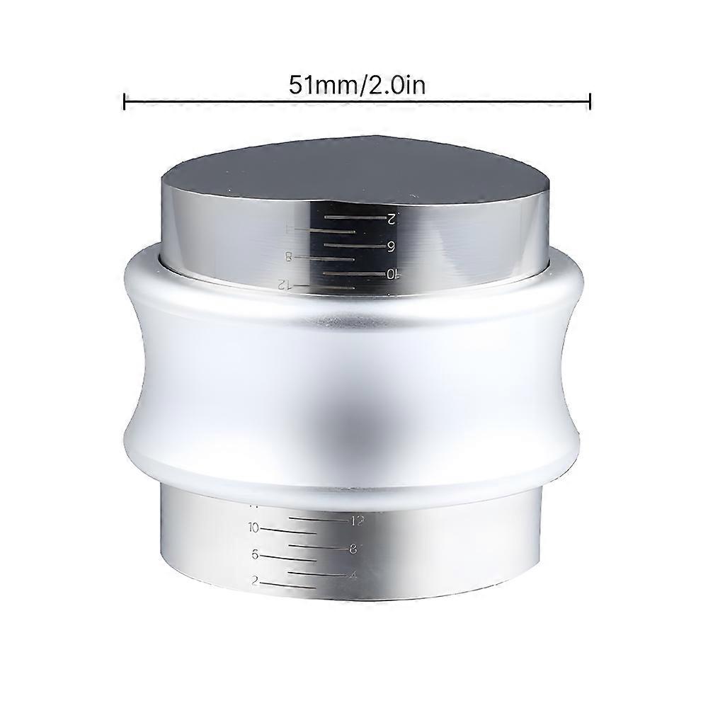 51mm 2-in-1 Coffee Distributor and Tamper Food Grade Stainless Steel Dual Head Coffee Leveler Adjust