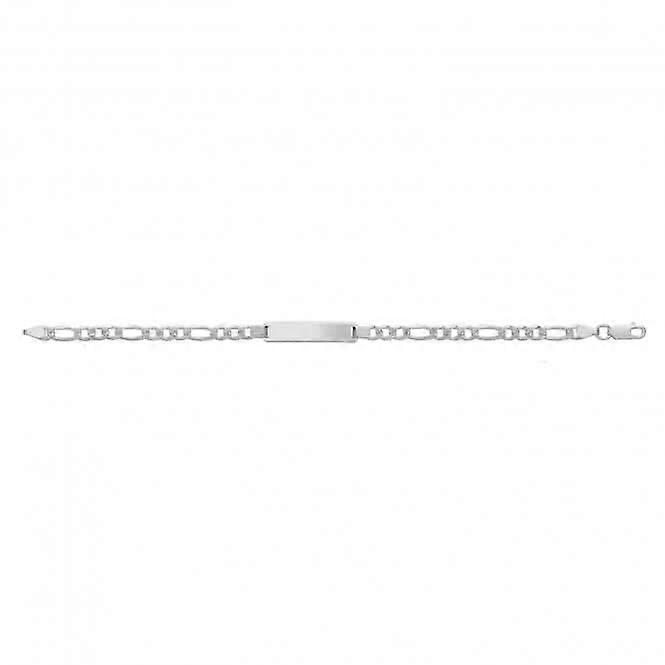 Acotis Silver Id Bracelet Figaro Pave G2105