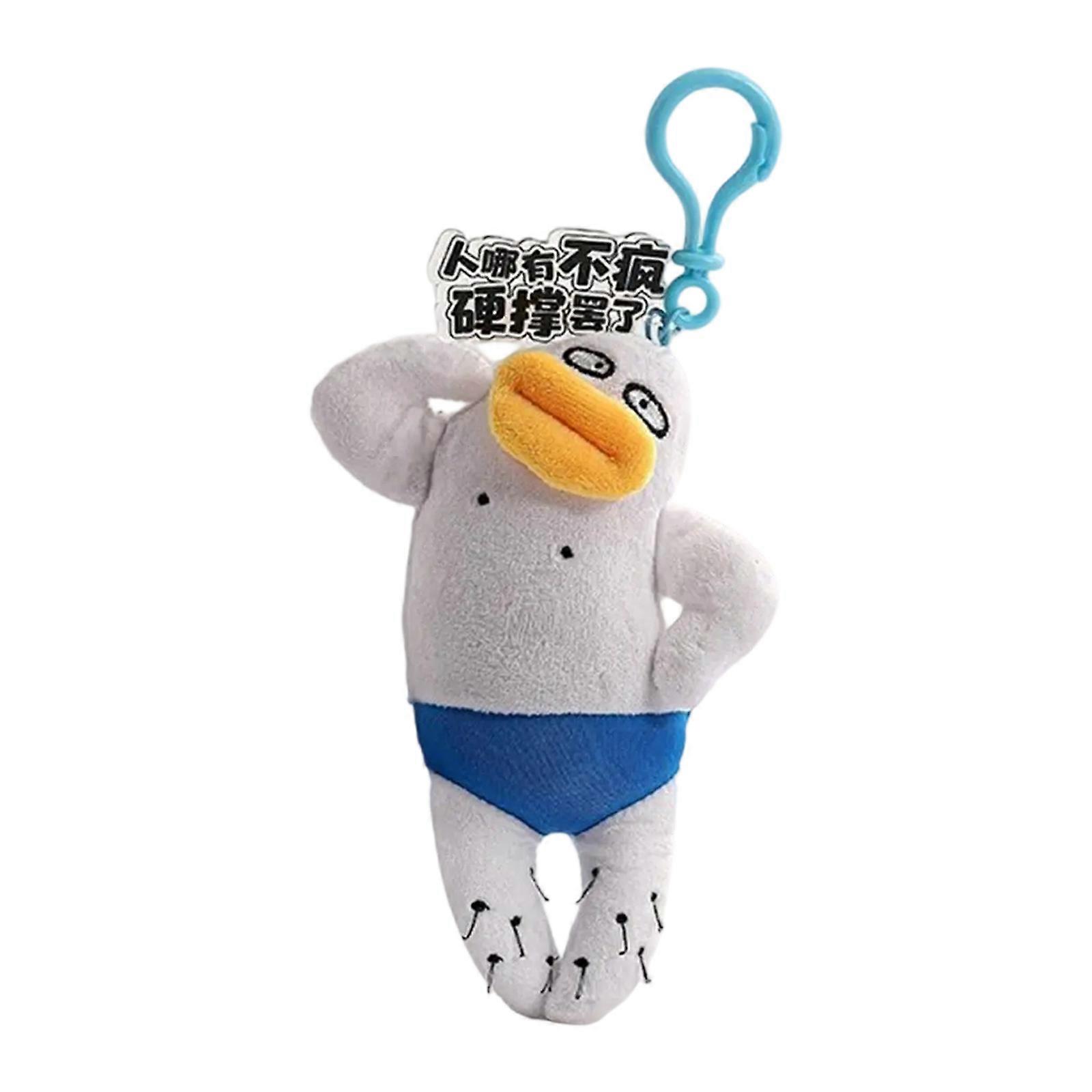Quirky Plush Keyring Charm Unique Style and Eye Catching Sausage Mouth Doll Keychain Daily Commute Bag Accessory