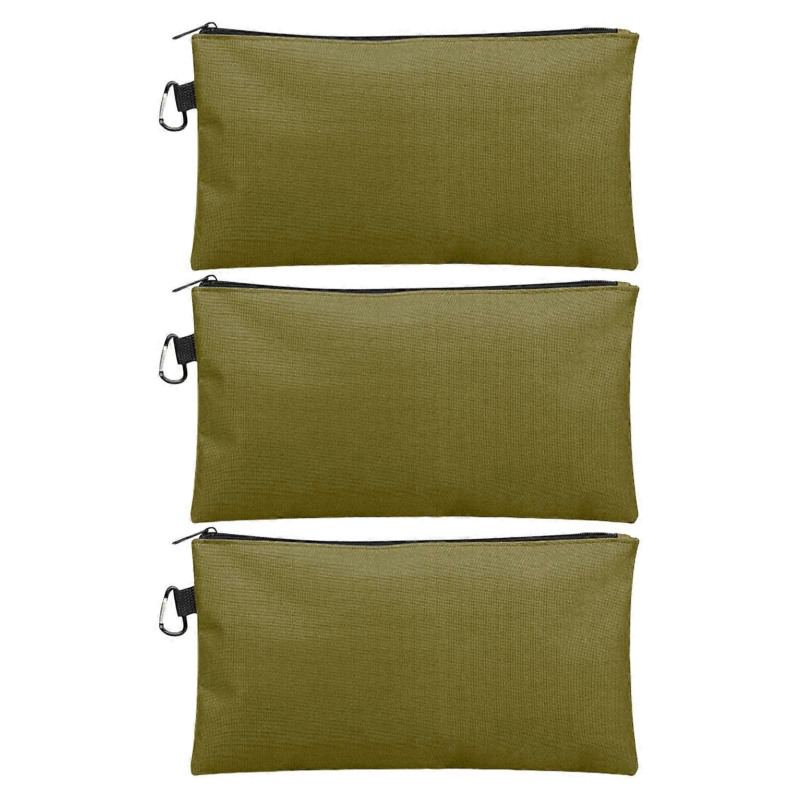 3Pcs Tool Pouch Small Tool Bag Multipurpose Zipper Pouches for Organizing Waterproof Utility Tool Bag Tools Organizer Khaki