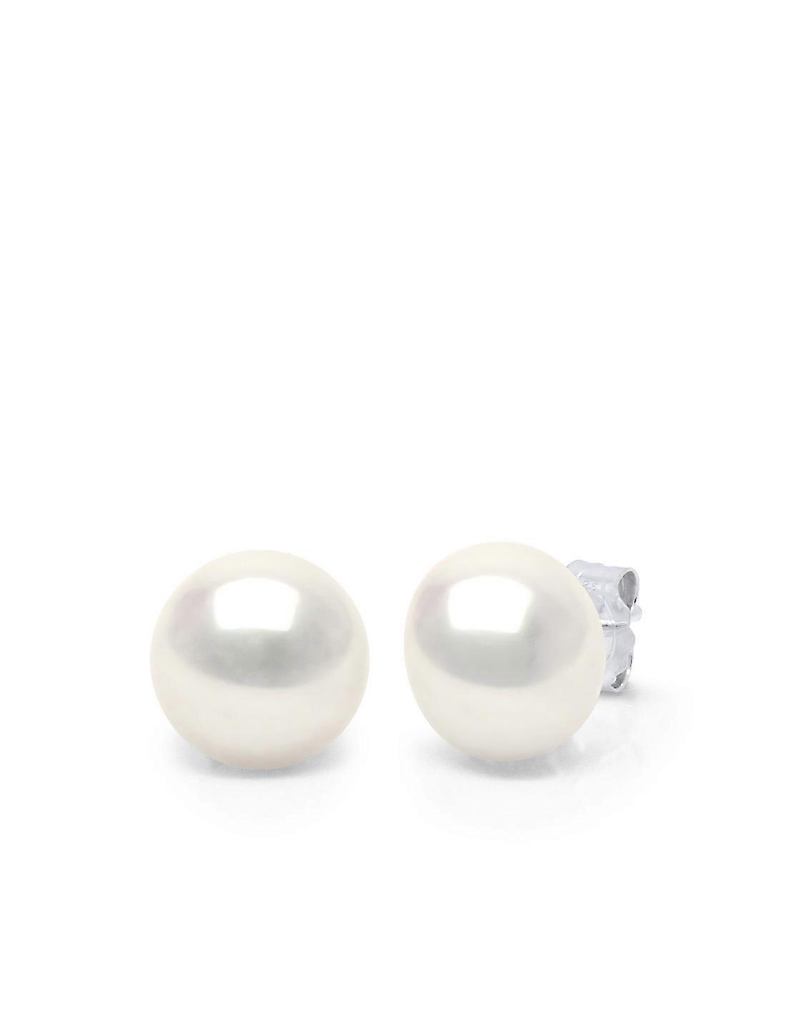 White Cultural Pearl Earrings - Silver - MIMI