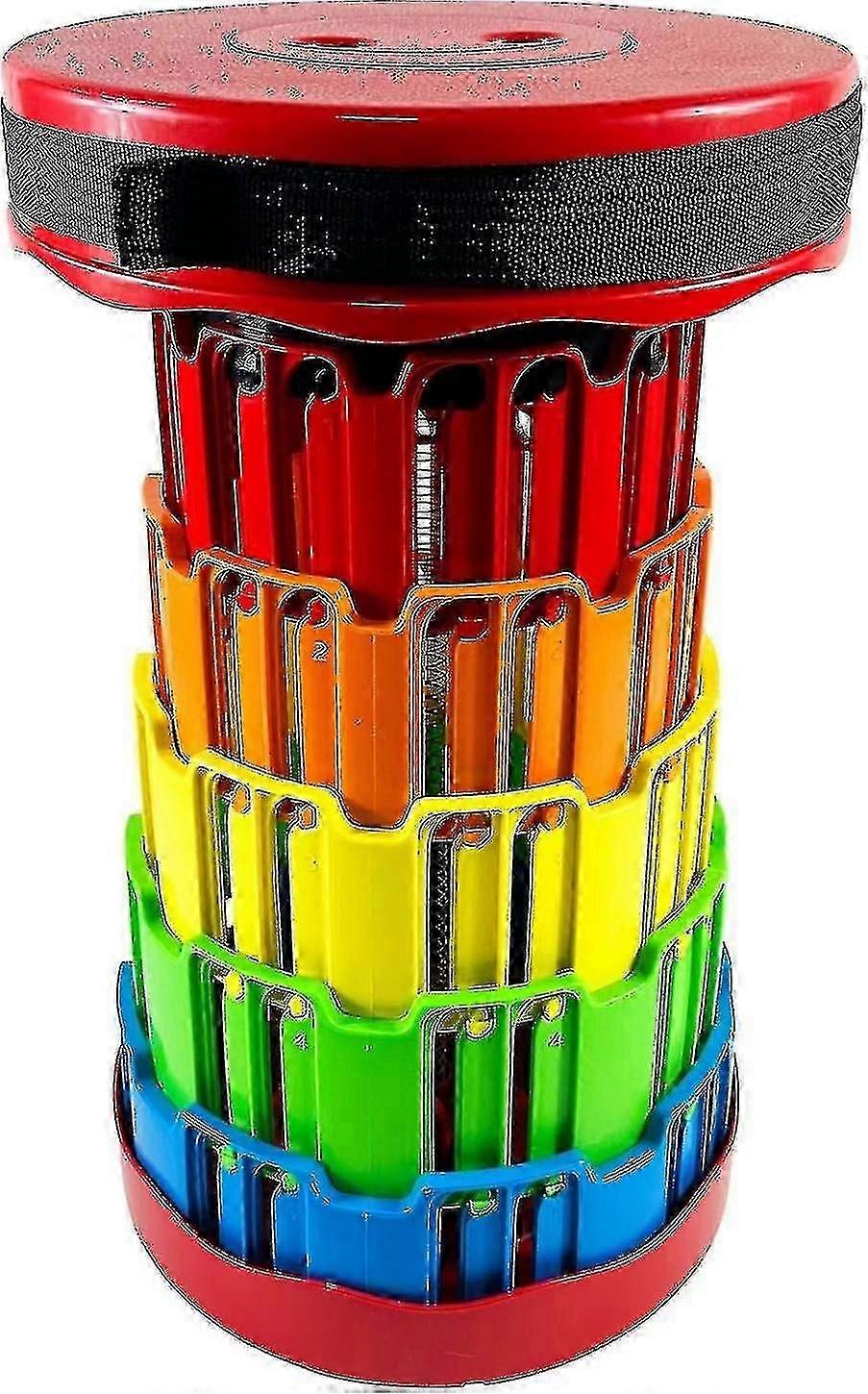 (red)second Generation Retractable Stool, Portable Folding Stool, Camping Stool, Telescopic Folding