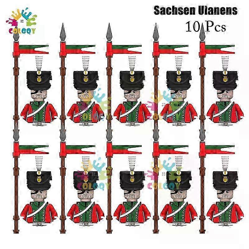 French and British soldiers mini action figures for WWII military enthusiasts complete with building blocks and weaponry toys for children