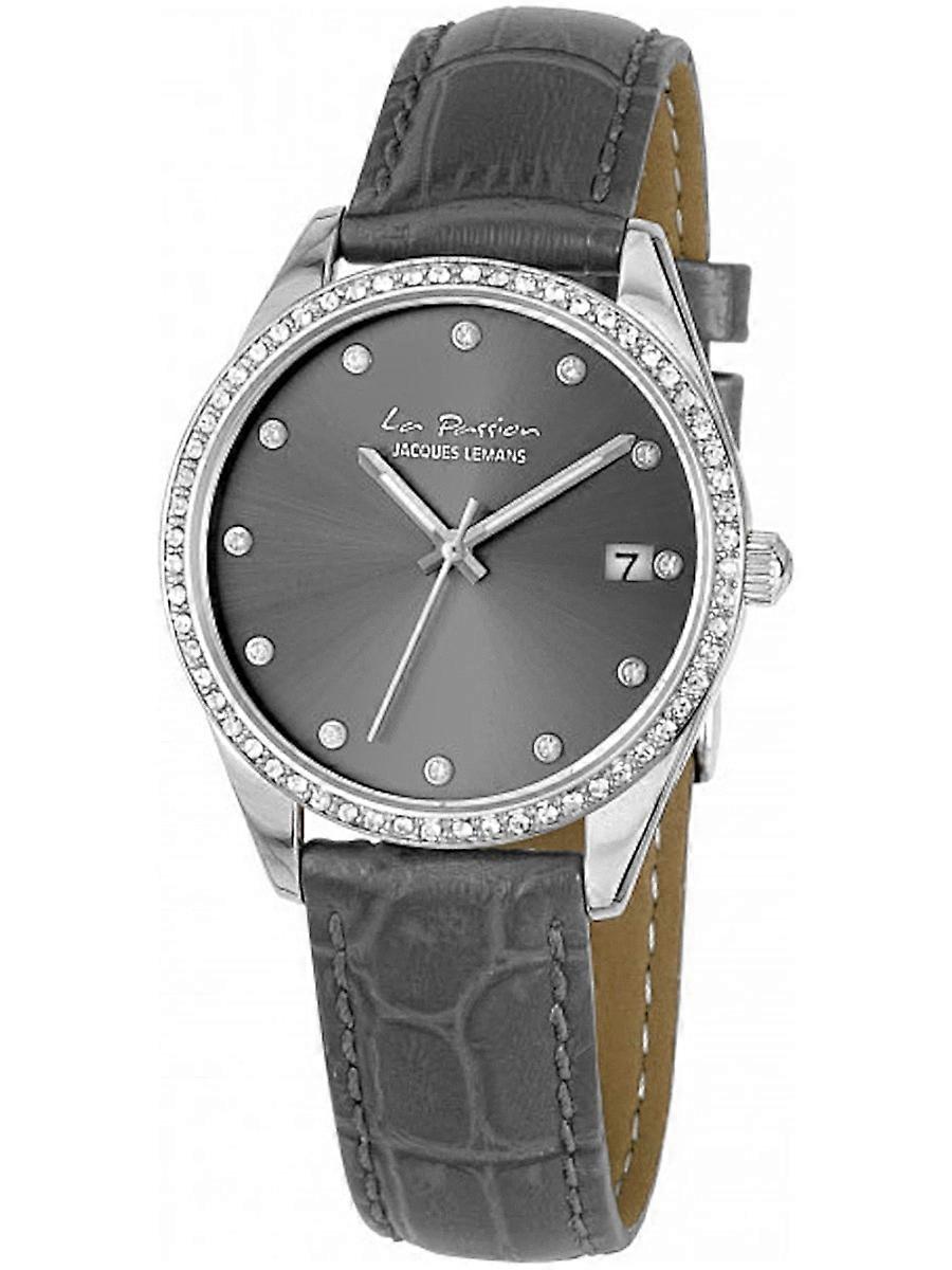 Jacques Lemans Grå Äkta Läder La Passion LP-133A Damklocka