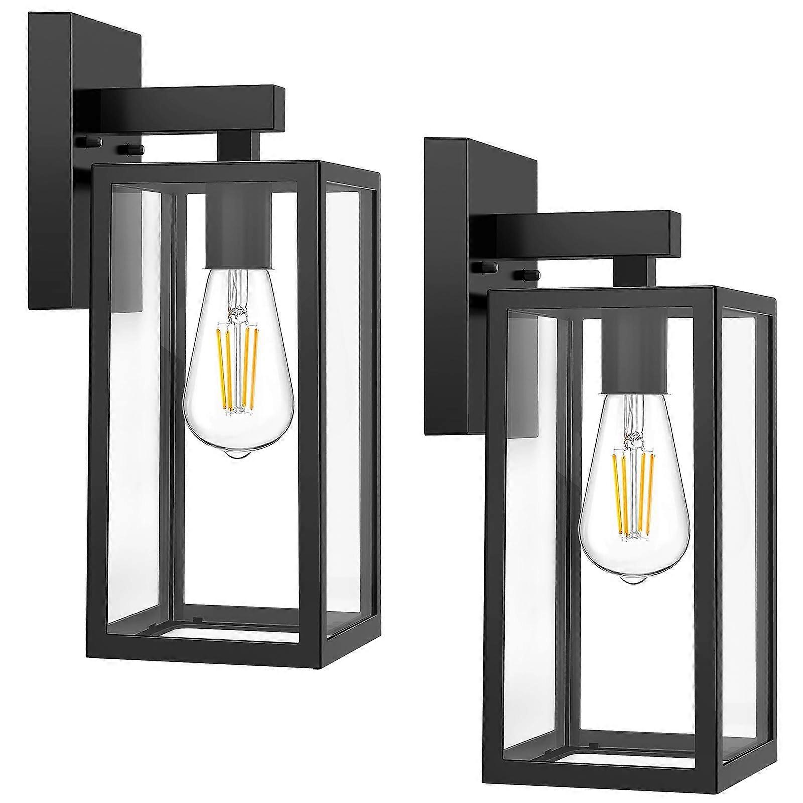 2 Pack Black Wall Sconce for Outdoor Front Door Lighting