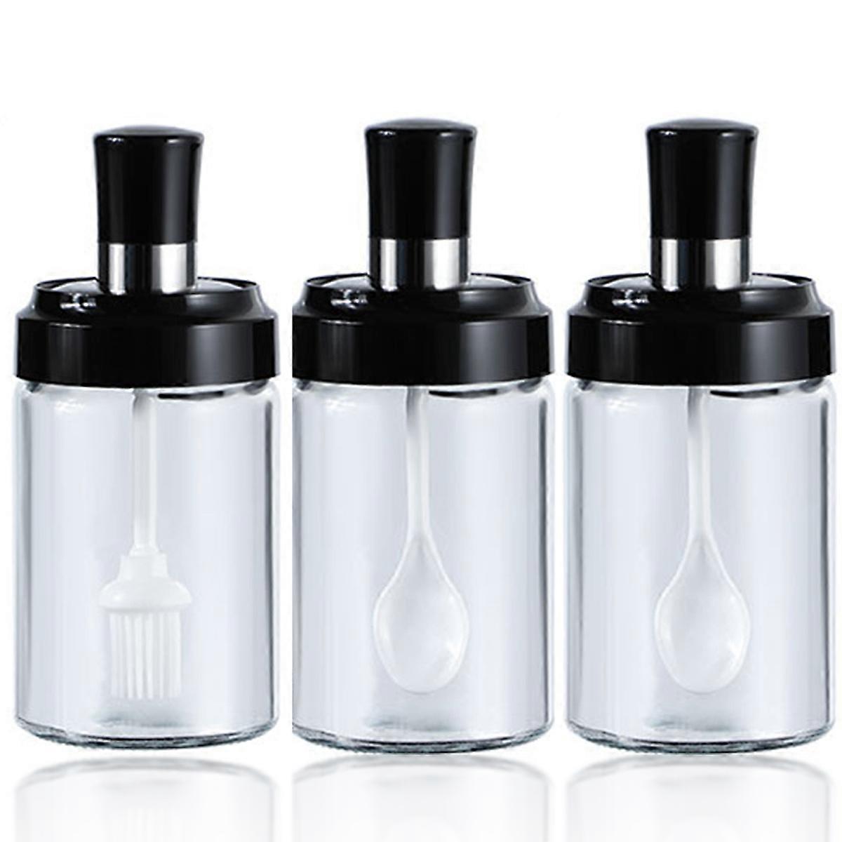 Glass Spice Jars, Airtight Cap, Kitchen Storage