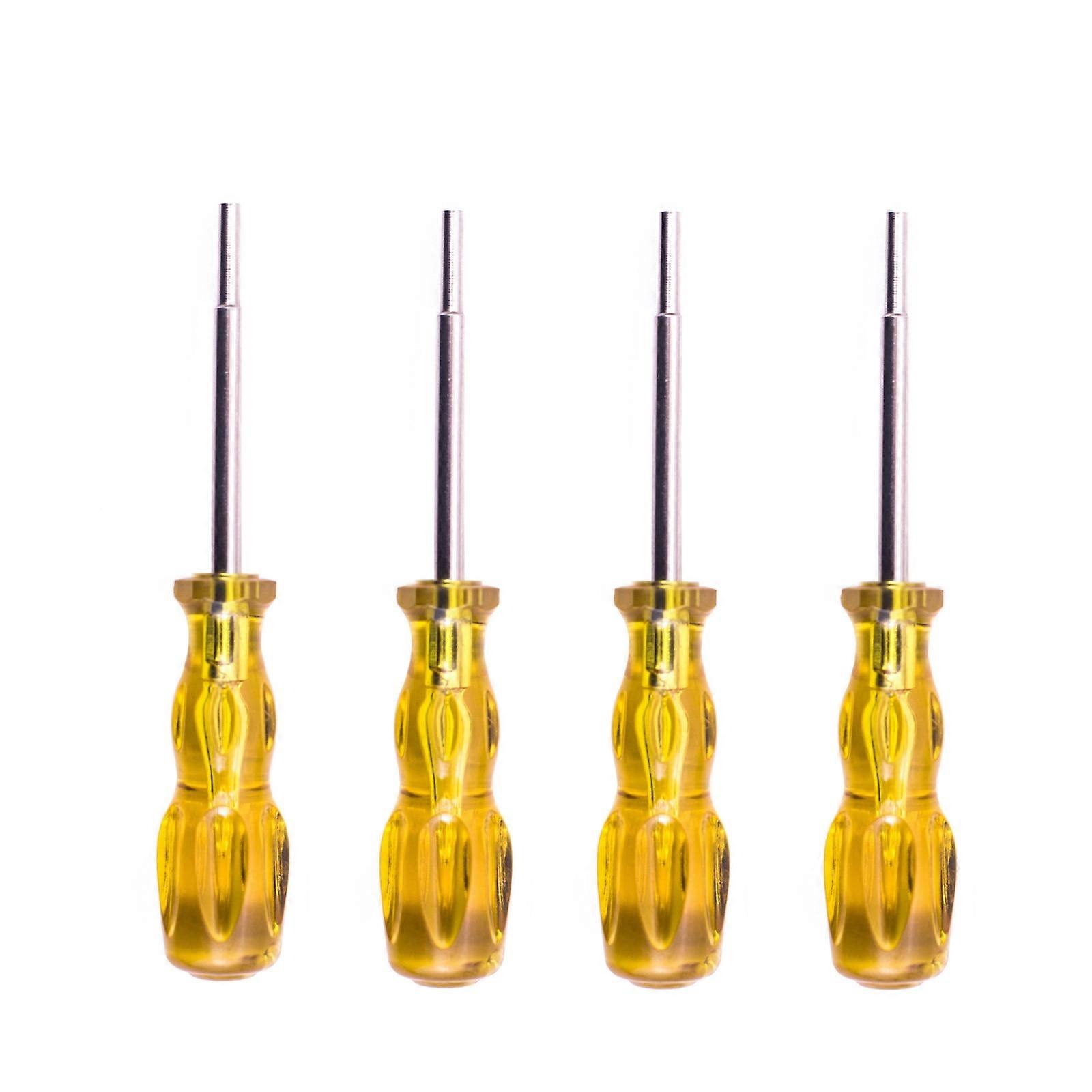 4 PCS Disassembly Tool Screwdriver Sleeve Applicable For Nintendo N64 / SFC / GB / NES / NGC(Transparent Yellow 3.8mm)