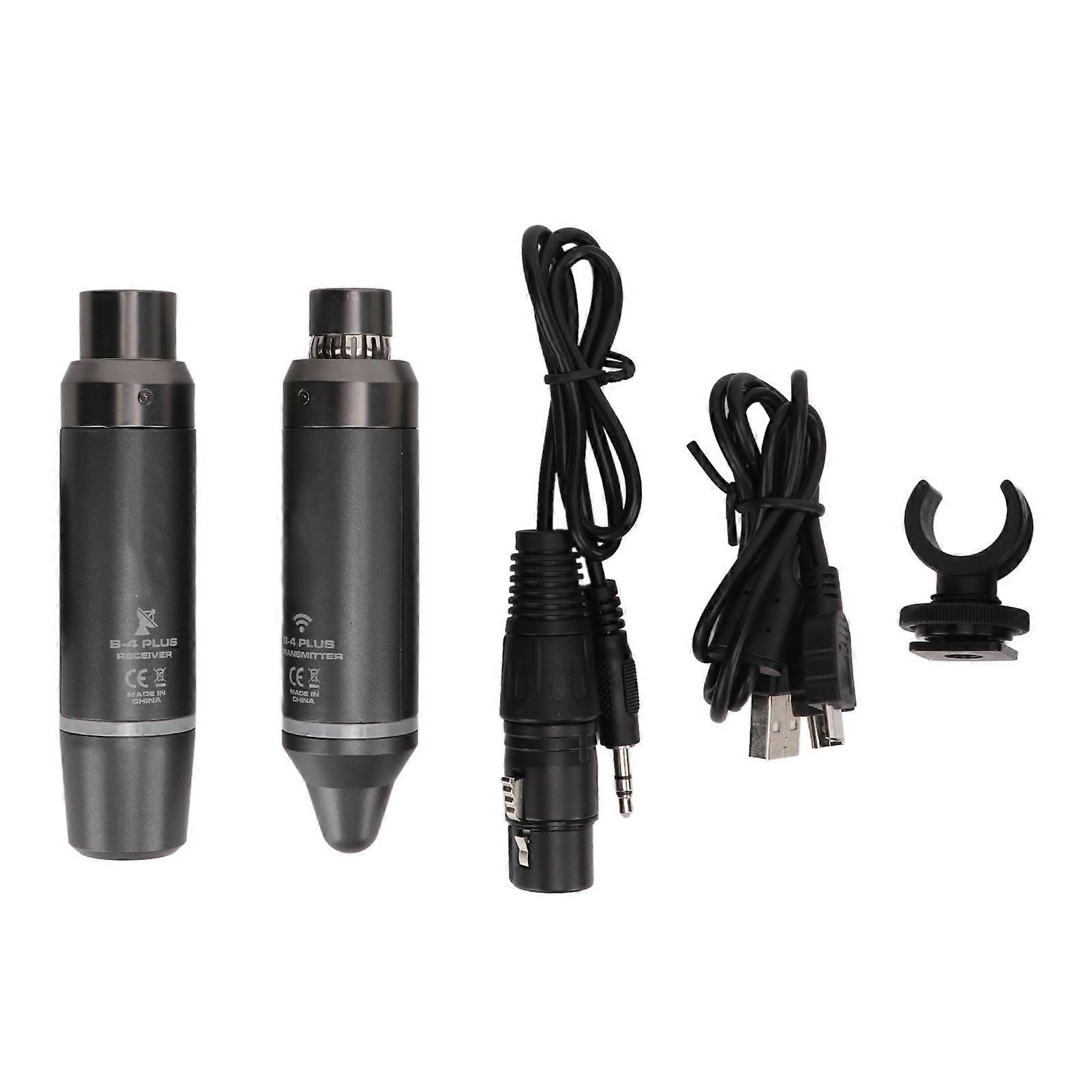 2.4GHz Wireless Microphone System Small Compact Transmitter Receiver 7h Continuous Working