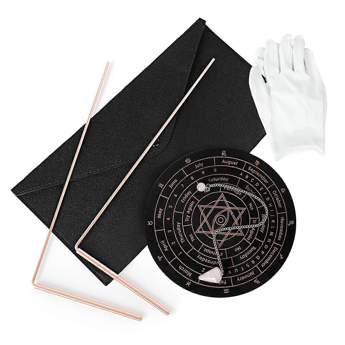 Pure Copper Dowsing Rods- 2PCS, Divining Rods with Pendulum & Divination Mat for Water (Along with Bag & Gloves)